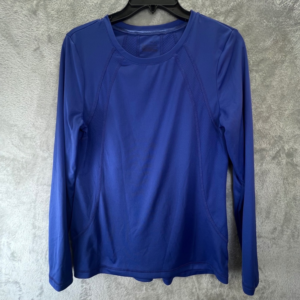 Tek Gear Womens Royal Blue Long Sleeve Performance Mesh Panel Athletic Top‎ M